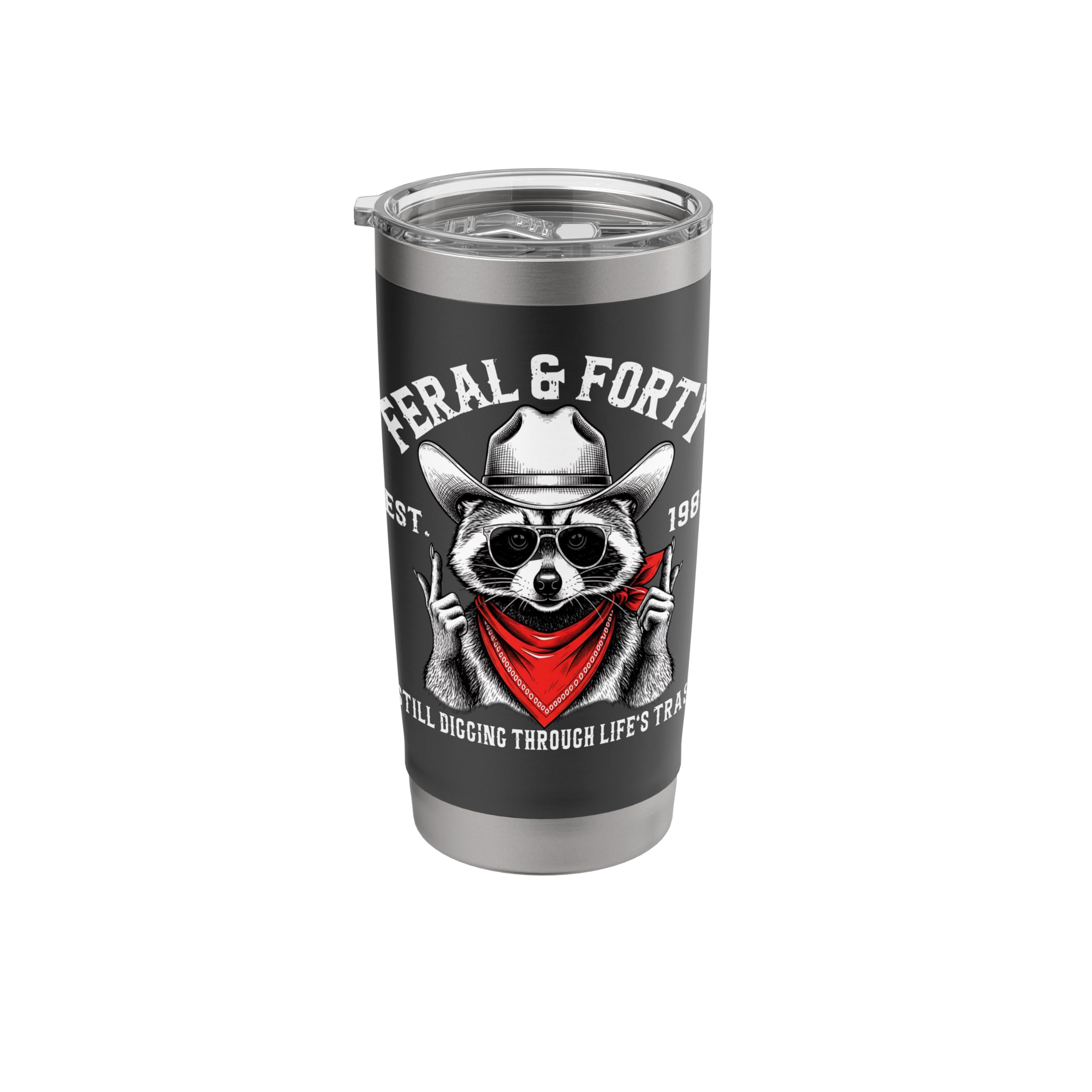 Amazon.com | Feral & Forty Raccoon 40th Birthday Stainless Steel